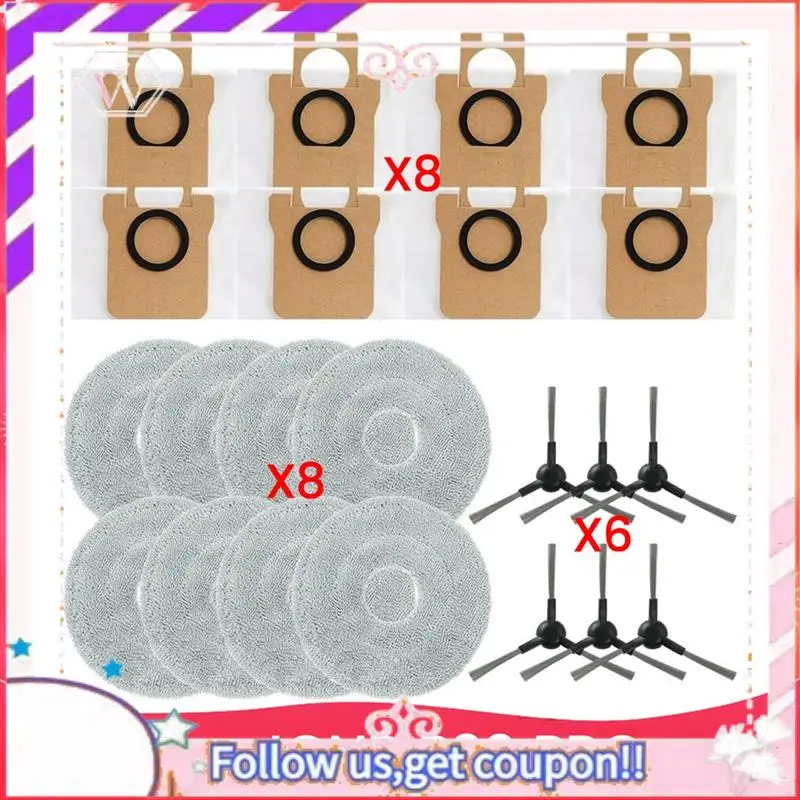 Durable Replacement Accessory Kit For JONR P20 PRO Robot Vacuum Cleaner Dust Bags Side Brushes Mop Cloth Parts