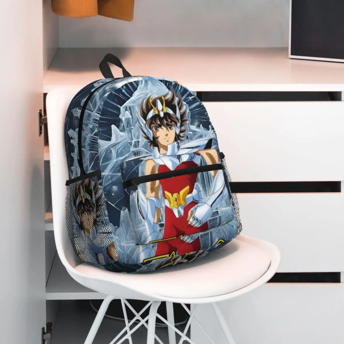 Anime Knights Of The Zodiac Seiya Student Backpack School Bag Hiking Travel Daypack for Men Women Fashion Bookbag Shoulder Bags