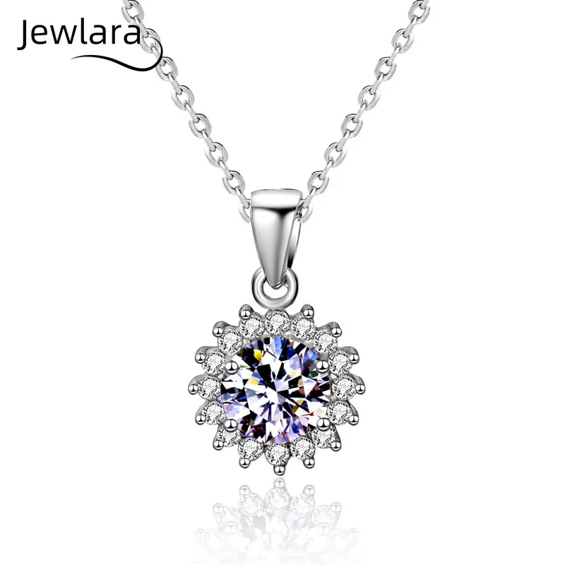 Jewlara Mozzarella Diamond 925 Sterling Silver Sunflower Necklace ins Ladies Flower Pendant Collarbone Necklace Jewelry