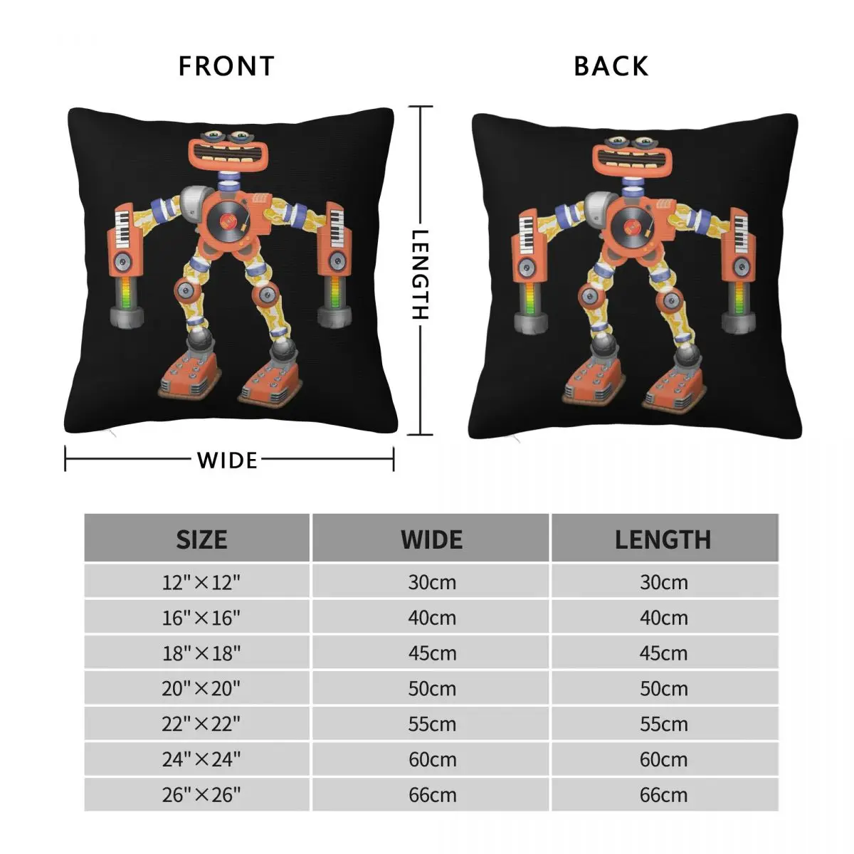 My Singing Monsters Wubbox Pillowcase Polyester Linen Velvet Creative Zip Decor Pillow Case Home Cushion Cover