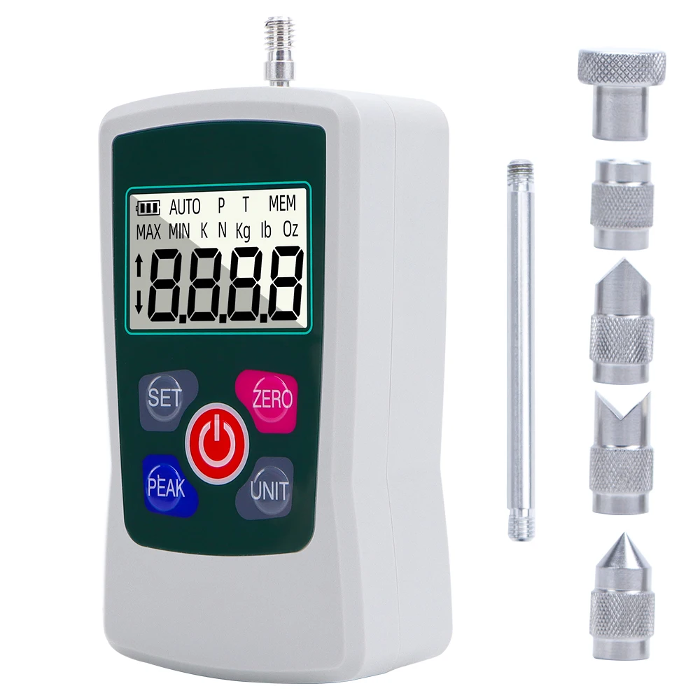 

500N Digital Force Gauge Dynamometer with Four Units Oz Lb N Portable Tensile Machine Pull Push Gauge Measuring Instrument