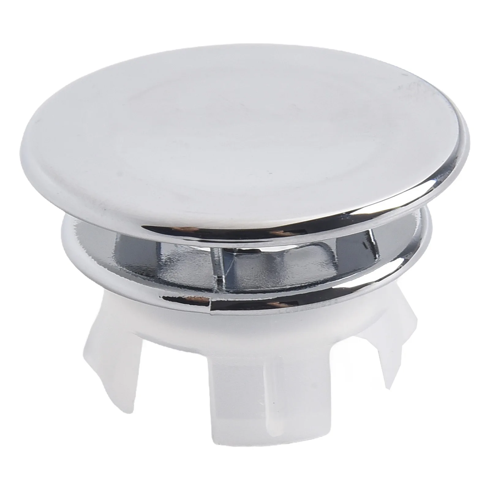 Sink Basin Overflow Hole Cover Chrome Finish Round Trim for 22 24mm Openings Improves Aesthetic of Exposed Overflow Outlet