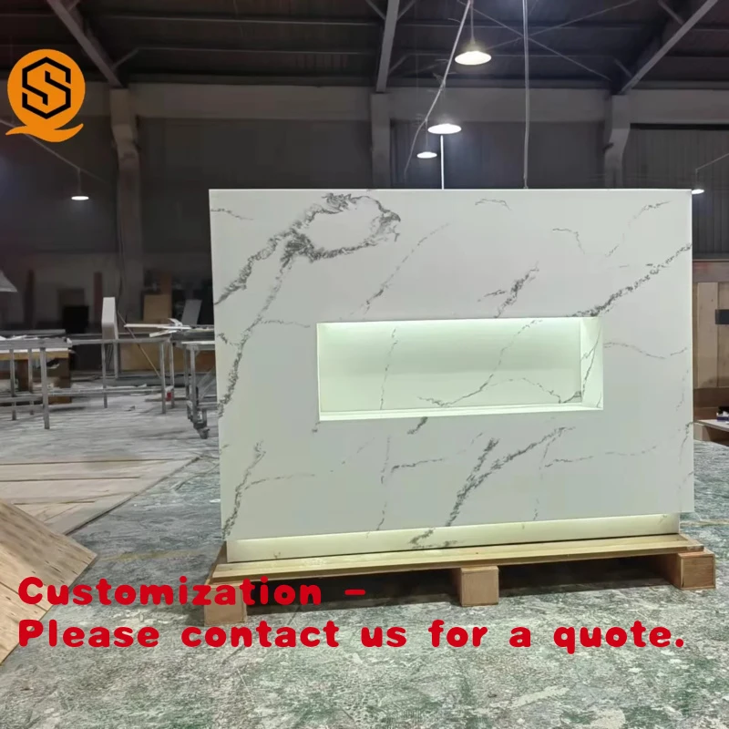 Customize.Customized Gold Reception Desk Real Stone Italian Design Reception Desk White Marble Reception Desk