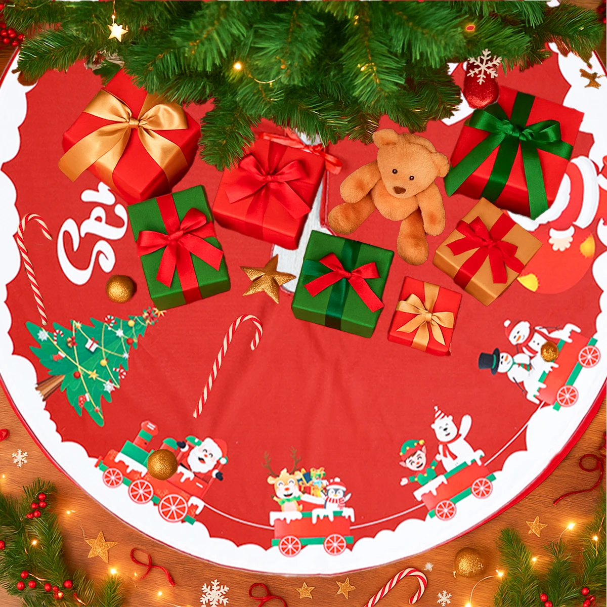 

Christmas Tree Skirt Merry Christmas Decoration for Home 2025 Cristmas Tree Mat Xmas Ornament Navidad Natal New Year Gift 2026