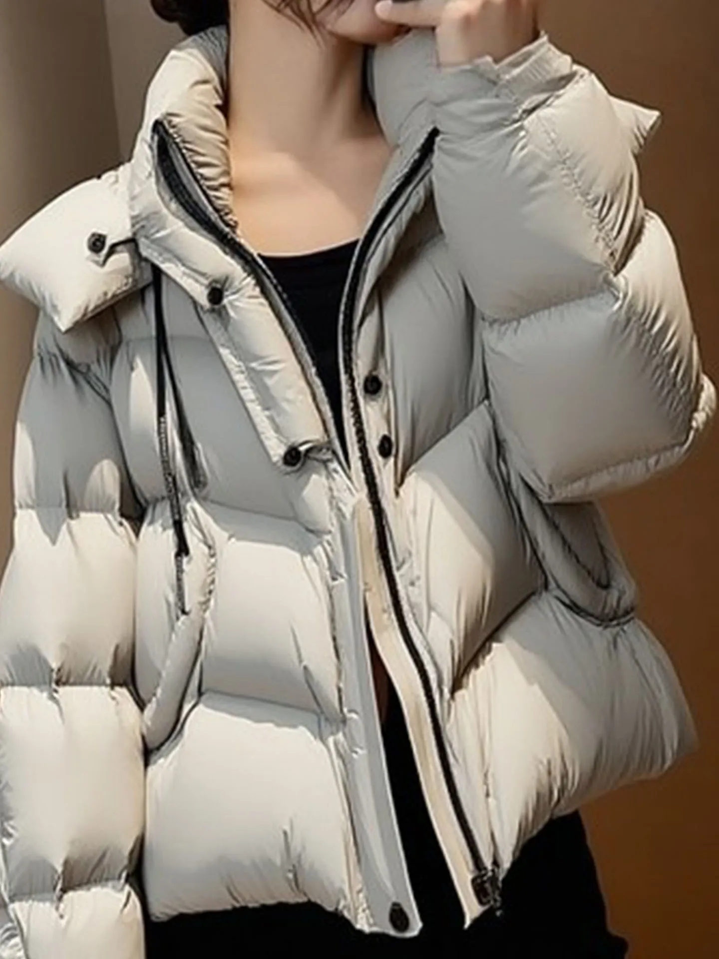 Único ort Puffer Jaet mujer invierno Thiened pan Sle sistema coreano abajo abrigo cálido ajuste Regular fibra de poliéster