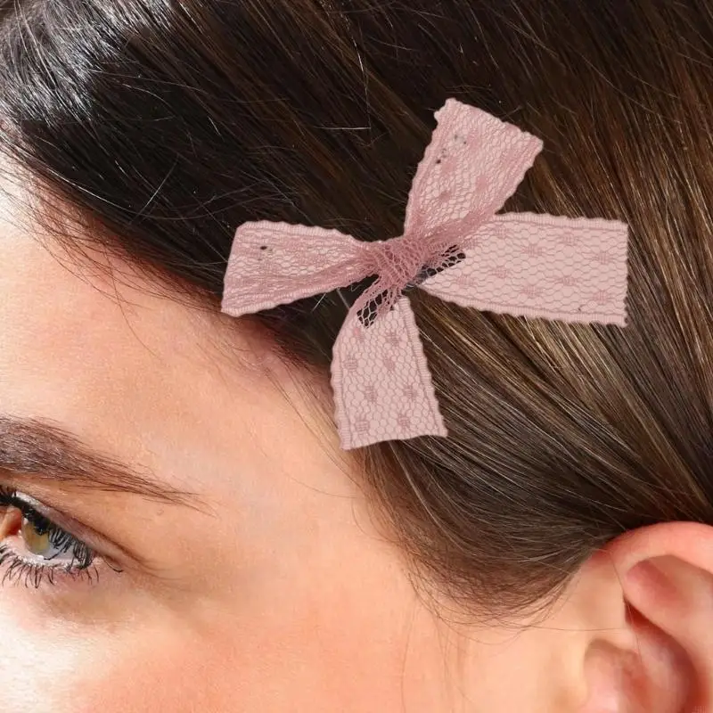 29EE Ngọt Ballet Ren Nơ Tóc Lười Kẹp Tóc Mỏ Vịt Hairclips Tóc Barrettes Nữ Bên Nổ Tạo Kiểu Tóc Dụng Cụ 10 Chiếc