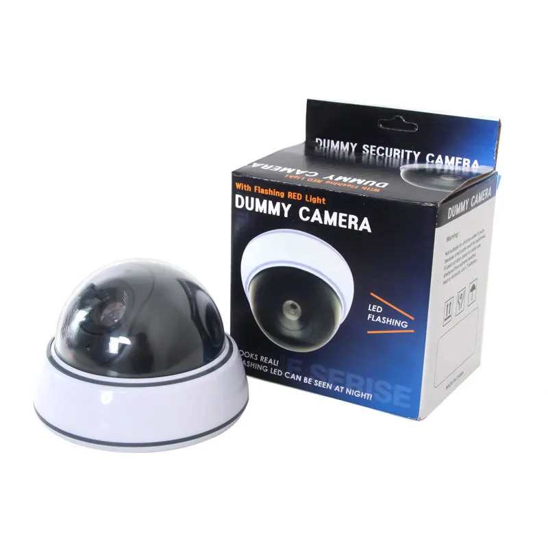 Fake Camera Dome Dummy Home Security Surveillance Camera Indoor/Outdoor Simulation Burglar Alarm with Blinking Red LED Camera