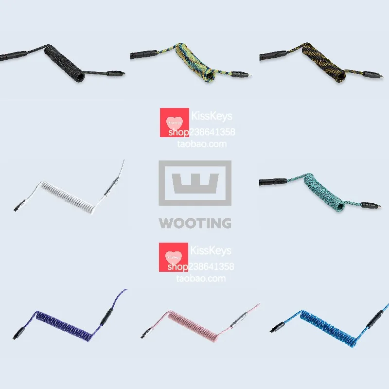 Kisskeys Wooting Keyboard Aviation Plug Cable Custom 8K Return Rate USB-C Data Cable Ergonomic Mechanical Keyboard Accessories