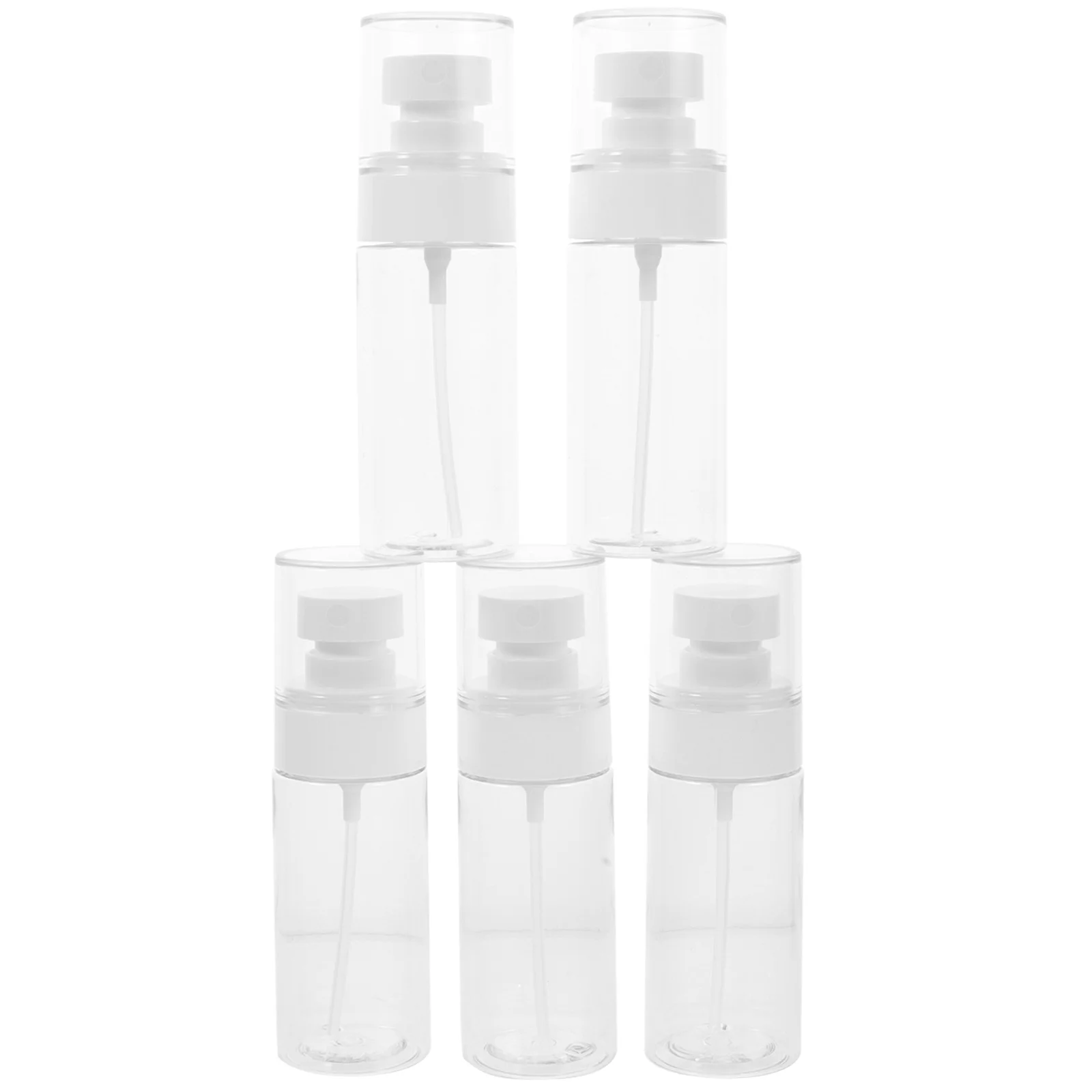5 個の小さなスプレーボトルトラベルサイズのプラスチック製詰め替え容器エッセンシャルオイル用ミストスプレーボトルトラベルコンテナ