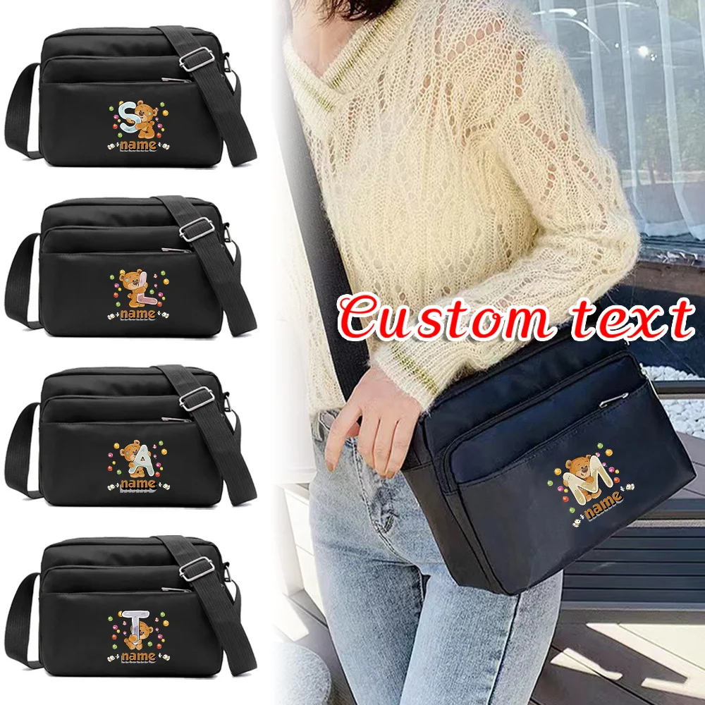 Customized Name Commuter Shoulder Bag High Quality Durable Women's Multi Layer Storage Bag Cartoon Series Customized Products