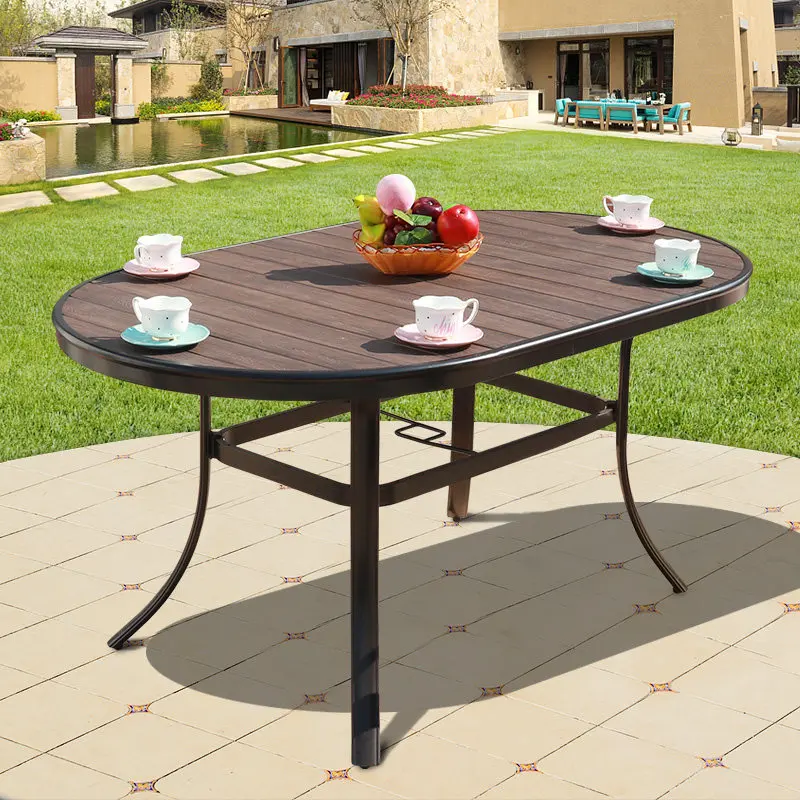 Outdoor single table WPC garden balcony waterproof square round table net celebrity casual coffee commercial table and chairs