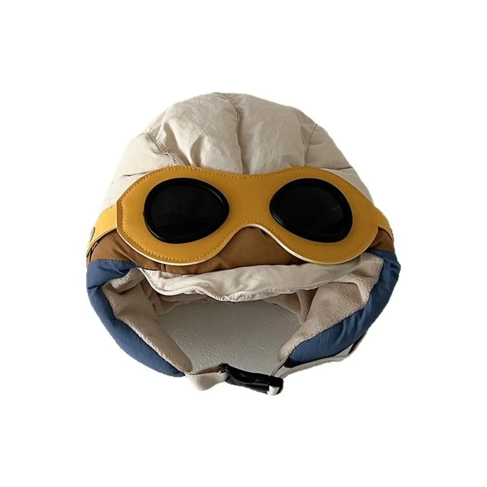 Fashion Windproof Pilot Hat with Glasses Thickned Ear Protection Cap Cold Proof Warm Hat Winter