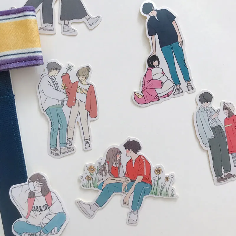 22PCS Lovely couple life  Stickers Crafts And Scrapbooking stickers book Student label Decorative sticker kids toys