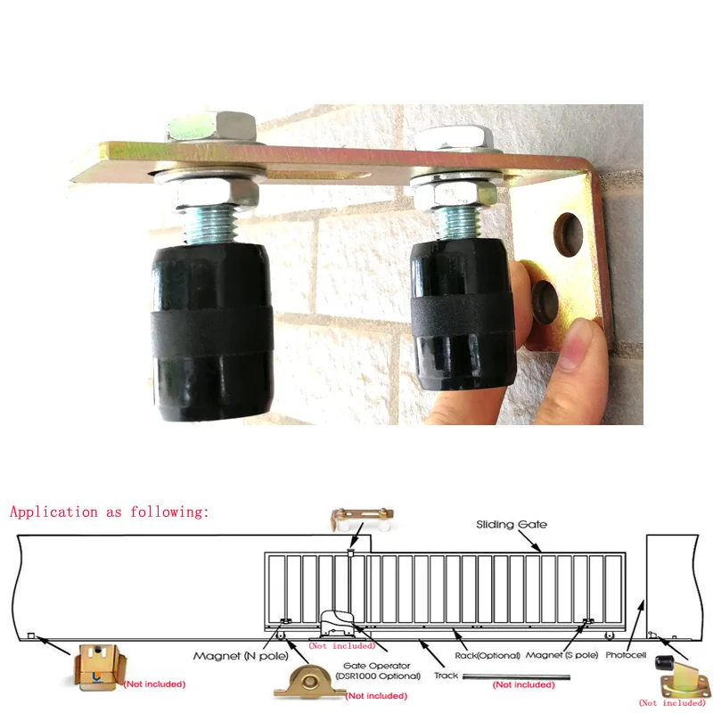 2 Upper Rollers And Bracket Set 40mm x 30mm for Sliding Gate Opener