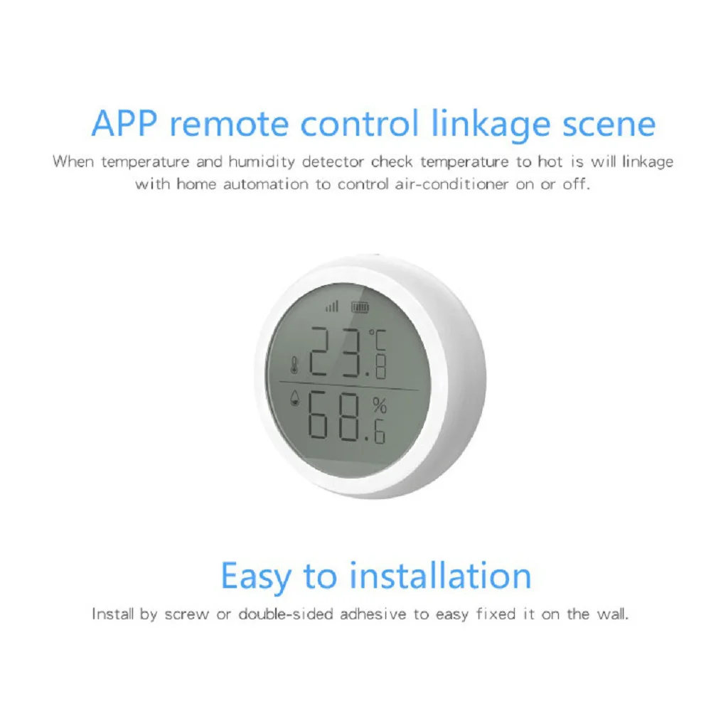 LCD Display Smart Zigbee Temperature Humidity Sensor Home Hygrometer Thermometer Changes Detection Tuya APP