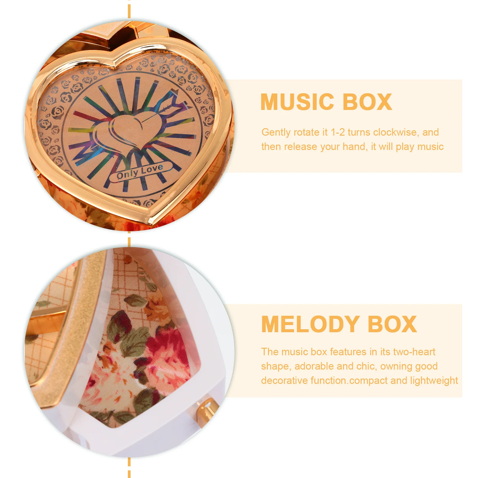 

Music Box Double Heart Shape Ballerina Dancing Rotating Melody Box For Bedroom Desktop Wedding Valentine Gift