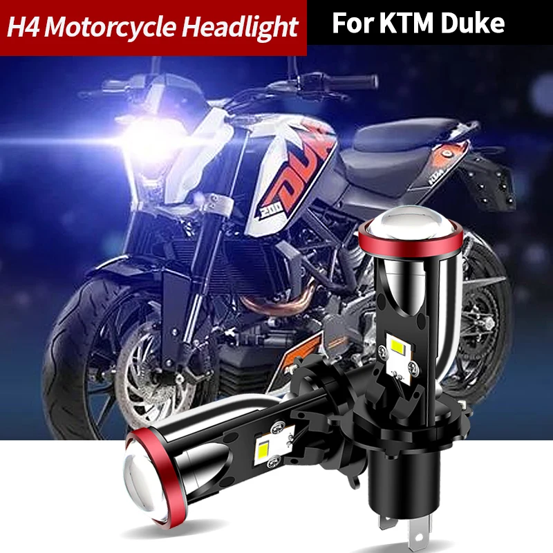 1X For KTM Duke 250 125 200 390 650 990 Motorcycle H4 LED Lens Headlight Retrofit Accessories Cafe Racer Enduro Moto Front Lamp