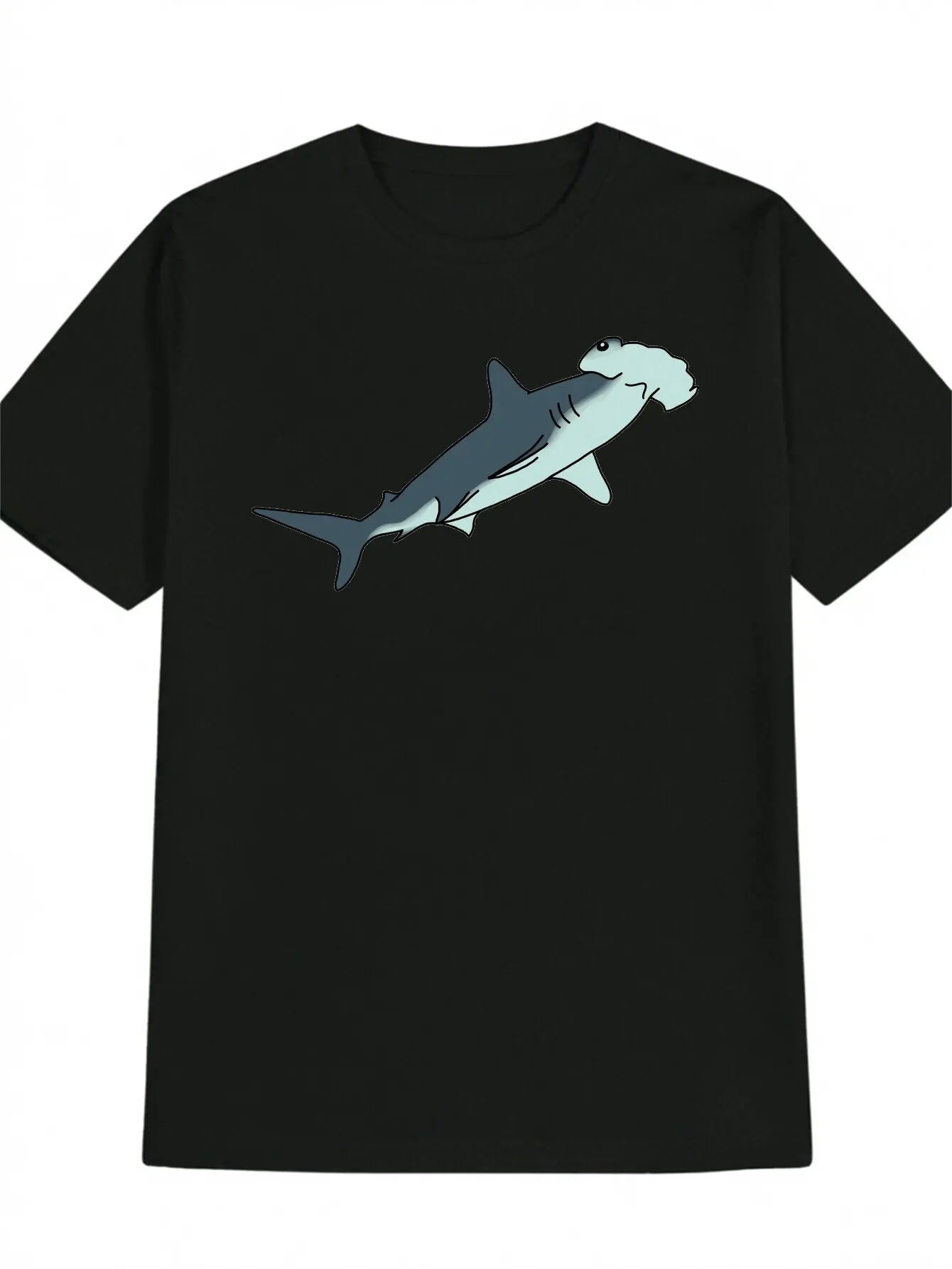 

Hammerhead Shark Graphic Tee Cool Ocean Animal Print T-Shirt Unisex Casual Short Sleeve Tee Trendy Summer Top Soft Fabric Style