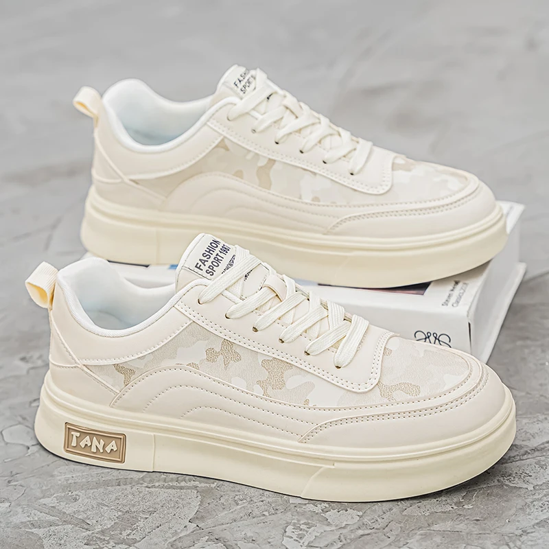 

Men's Shoes Autumn and Winter 2025 New Genuine Leather Men's Casual Sneakers Thick-Soled Mid-Top Trendy Shoes for Men