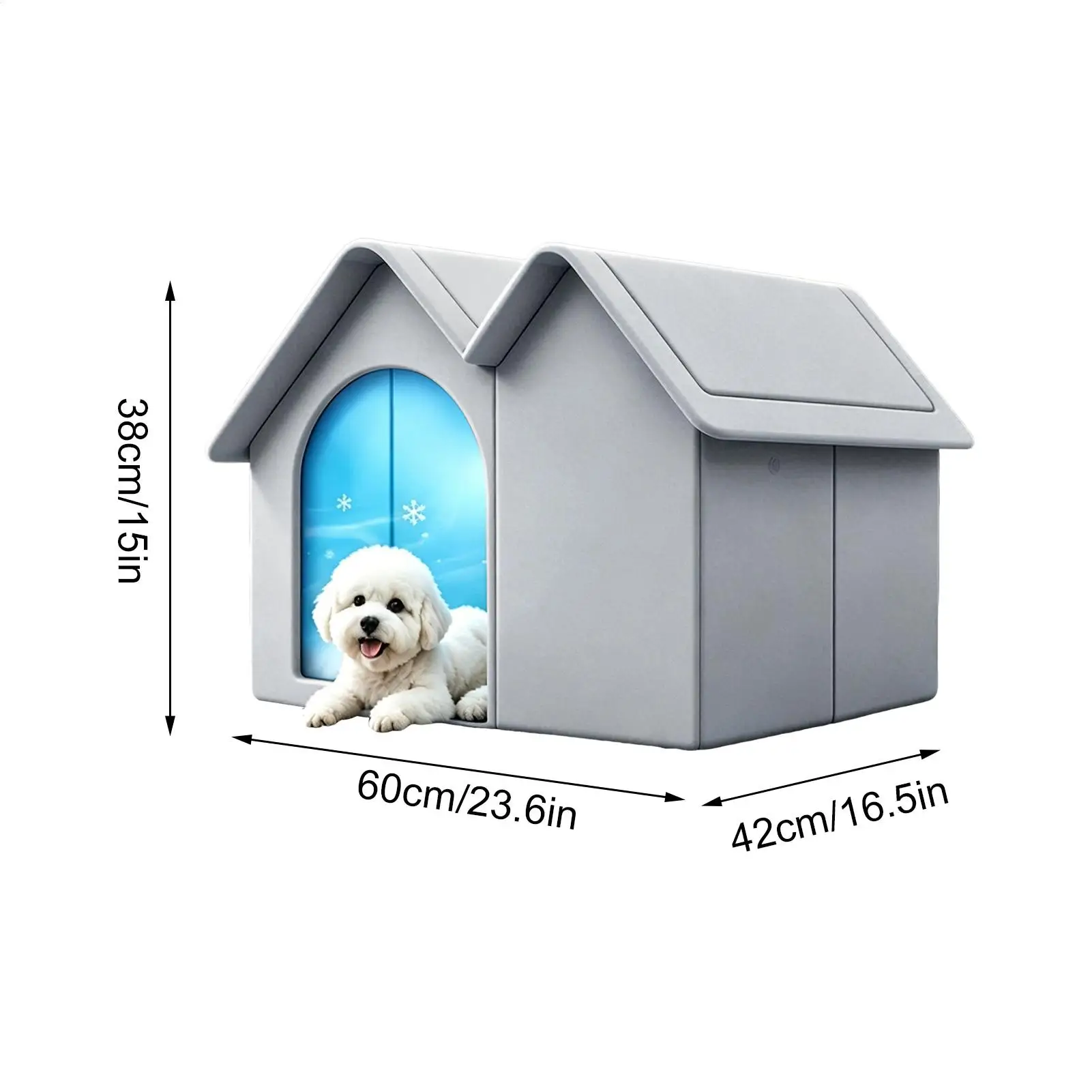 Cooling Cat House for Summer Semi-Enclosed Ice Pet Cave Summer Cat House with 3 Ice Boxes for Outdoor Garden Backyard Patio Lawn view 6