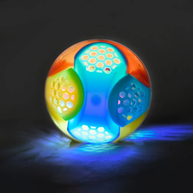 Divertente palla rimbalzante lampeggiante LED Light Dancing Music Ball Toy per ragazzi ragazze plastica colorata LED Flash Dancing Ball