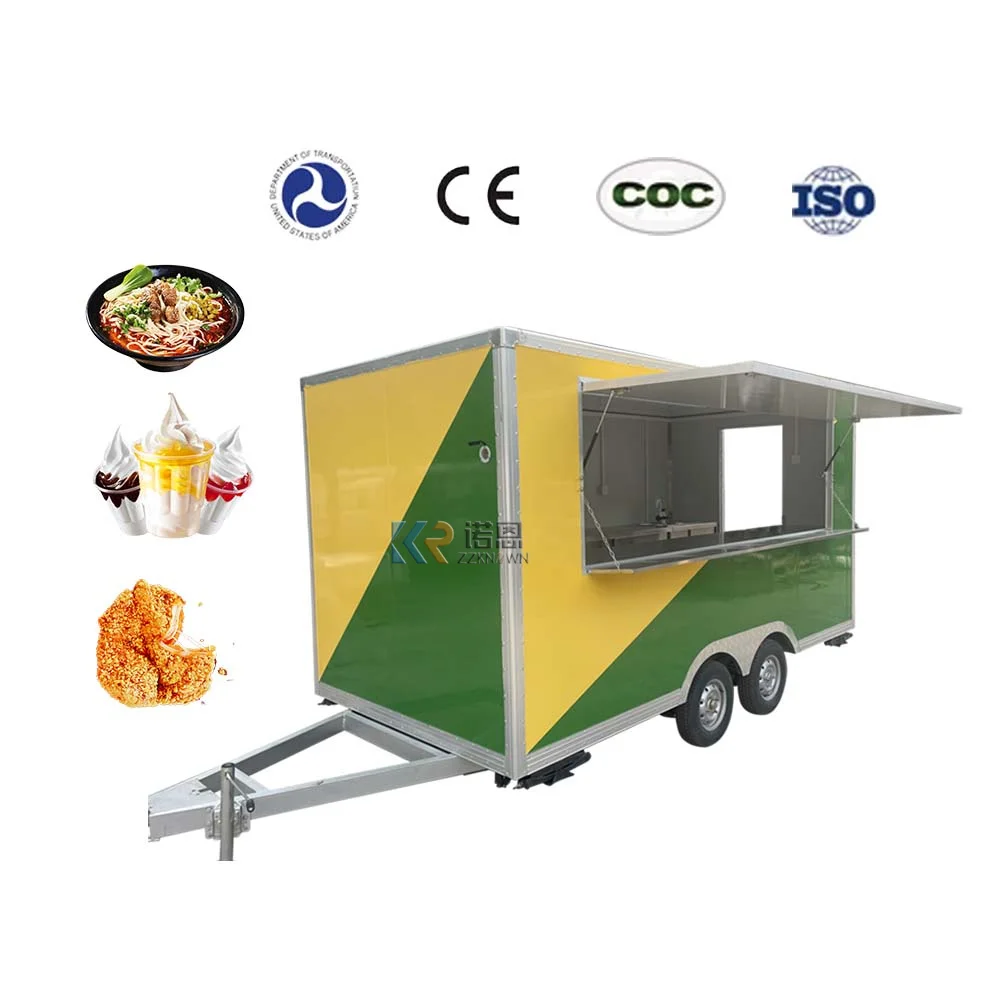 Hot Selling Fiberglass Material Food Trucks Mobile Food Trailer Vending Kiosk Food Cart with Full Kitchen  in Stock