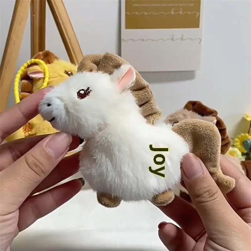 かわいい馬年ポニーぬいぐるみキーホルダーペンダントバッグチャームバックパック飾り女の子キーリング子供ギフト