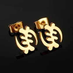 Houwu Stainless Steel Ankh Adinkra African Symbol Earrings Gye Nyame Horus Eye Earrings Ethnic Jewelry