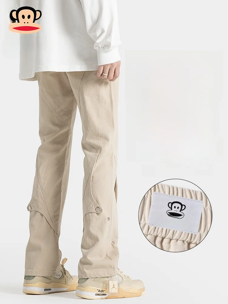 

Мужские джинсы Paul Frank: свободные, прямые, повседневные, в американском стиле, с расклешенными штанинами, осенние, новые, в стиле High Street, дышащие, из хлопка