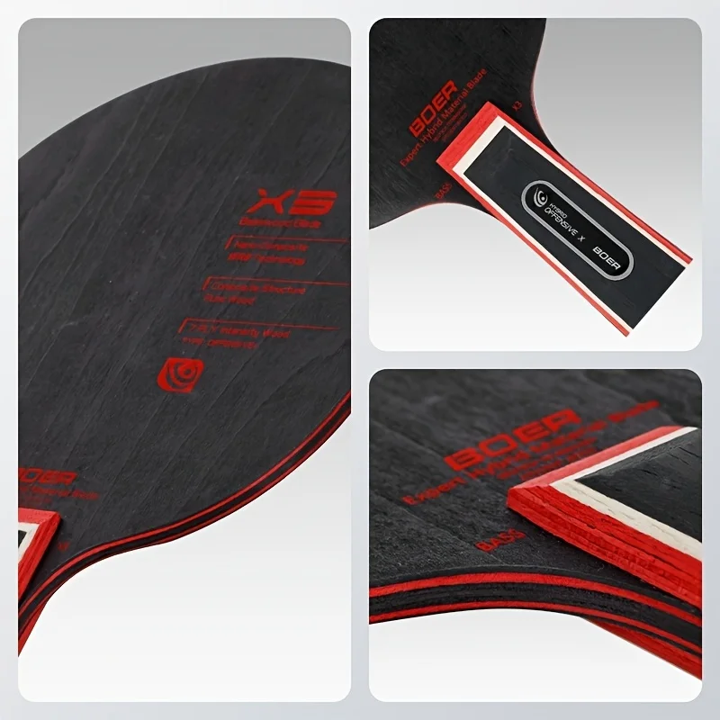 Boer X3 Table Tennis Racket Blade, Long and Short Handle Seven-Layer Table Tennis Blade image 3