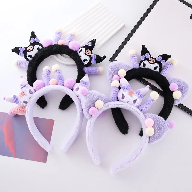 

Kawaii Sanrio Kuromi Princess Plush Hair Band Cute Cartoon Anime Cosplay Hair Hoop For Girls Festival Headbands Hair Accessories