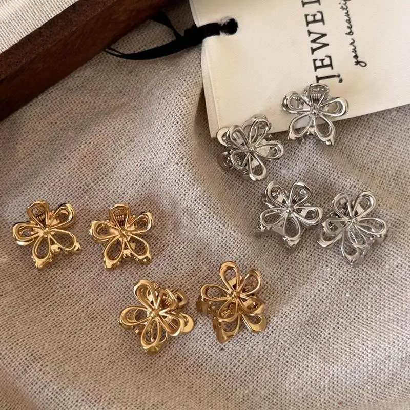10pcs Mini Metal Hair Claw Clip Gold Silver Flower Butterfly Small Shark Clips Ins Korean Headwear For Women Hair Accessories view 2