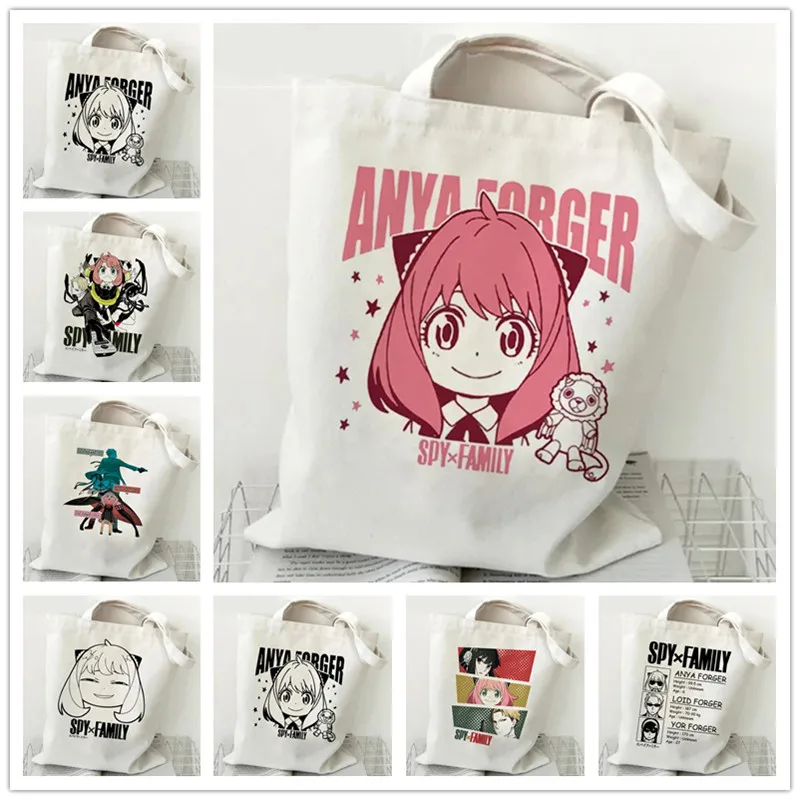 Kawaii Anime borse a tracolla da donna Spy X Family Printed Casual Lady Tote Handbag borsa per la spesa di grande capacità borse grafiche per ragazza