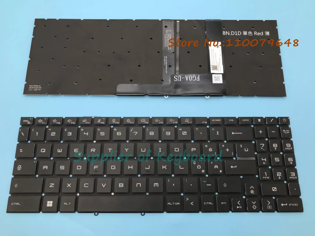 NEW For MSI GF66 11SC 11UC 11UD 11UE 11UG 12UD GL66 11UCK 12UEK MS-1581 MS-1582 Laptop Azerty French/Italian Keyboard Backlit