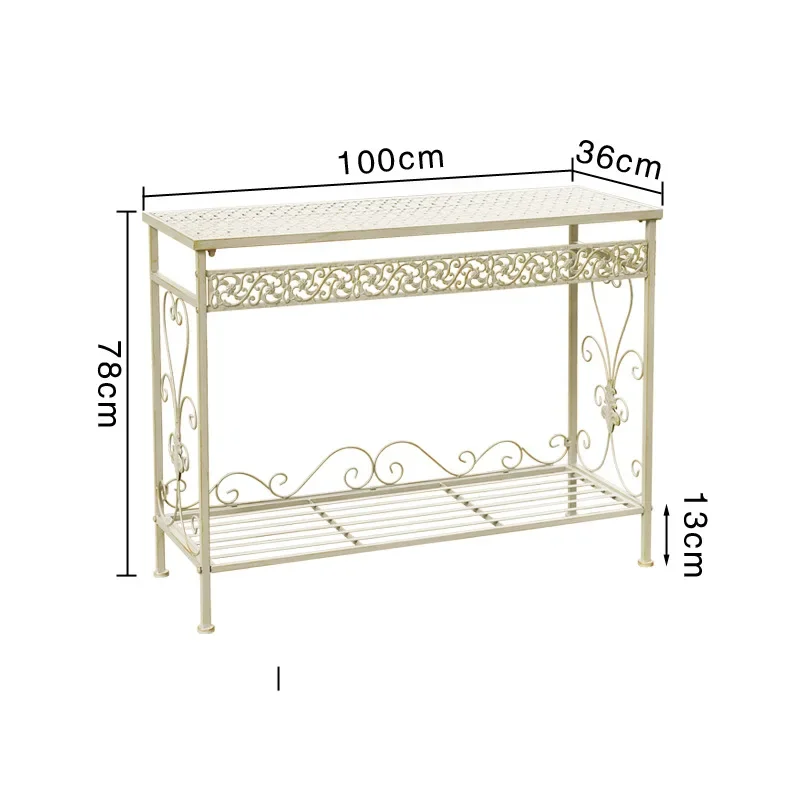 American outdoor terrace wrought iron flower rack balcony vintage multi-level storage rack courtyard planter rack floor garden