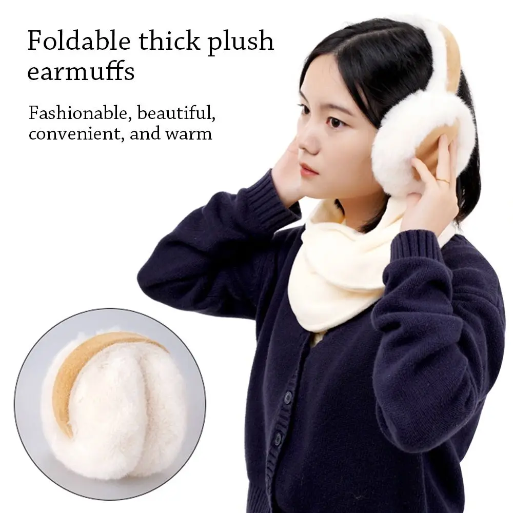 Winter Warm Plush Earmuffs Fluffy Suede Earflaps Casual Adjustable Ear Cover for Men Women