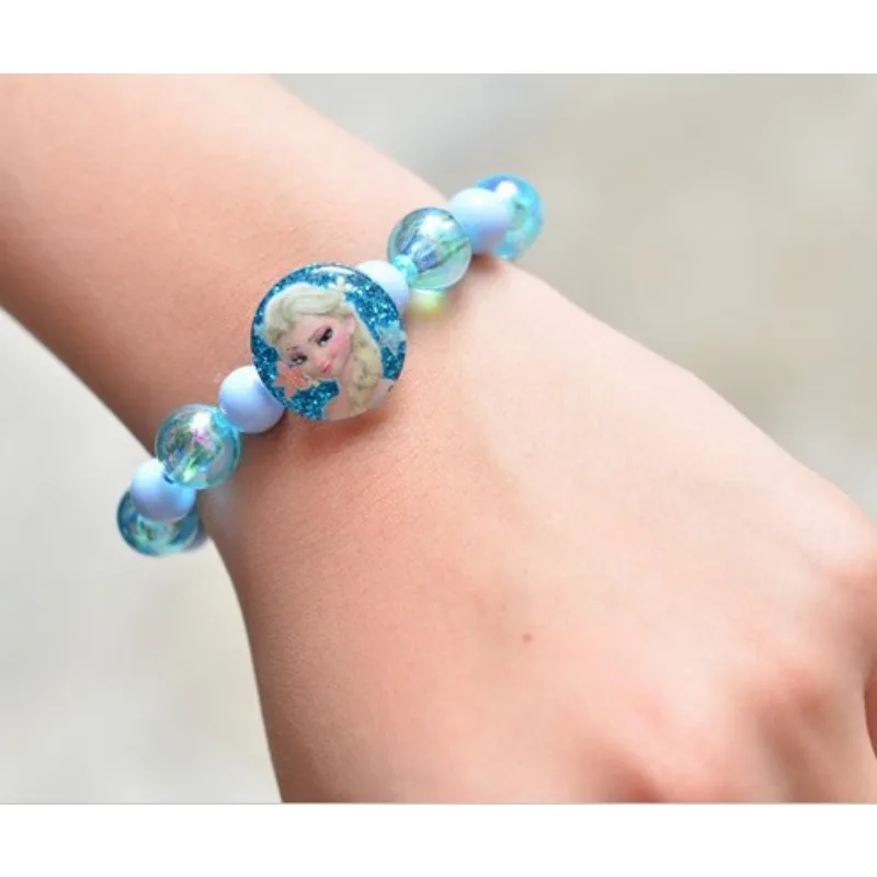 Disney Frozen Elsa Anna Princess Bracelets Kawaii Anime Figure Bracelet Flash Jewelry Wristand Cute Girls Children Birthday Gift