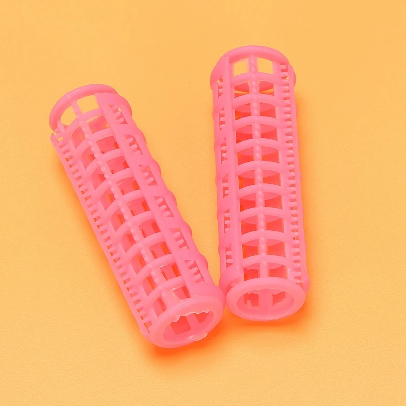 24 sztuk różowy z tworzywa sztucznego DIY do włosów stylizacja wałek lokówki klipy