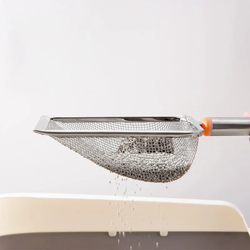 Stainless Steel Fine Mesh Cat Litter Scoop Easy To Clean Non-Stick Shovel For Reptiles Sand Efficient Durable Litter Scoop - Image 4