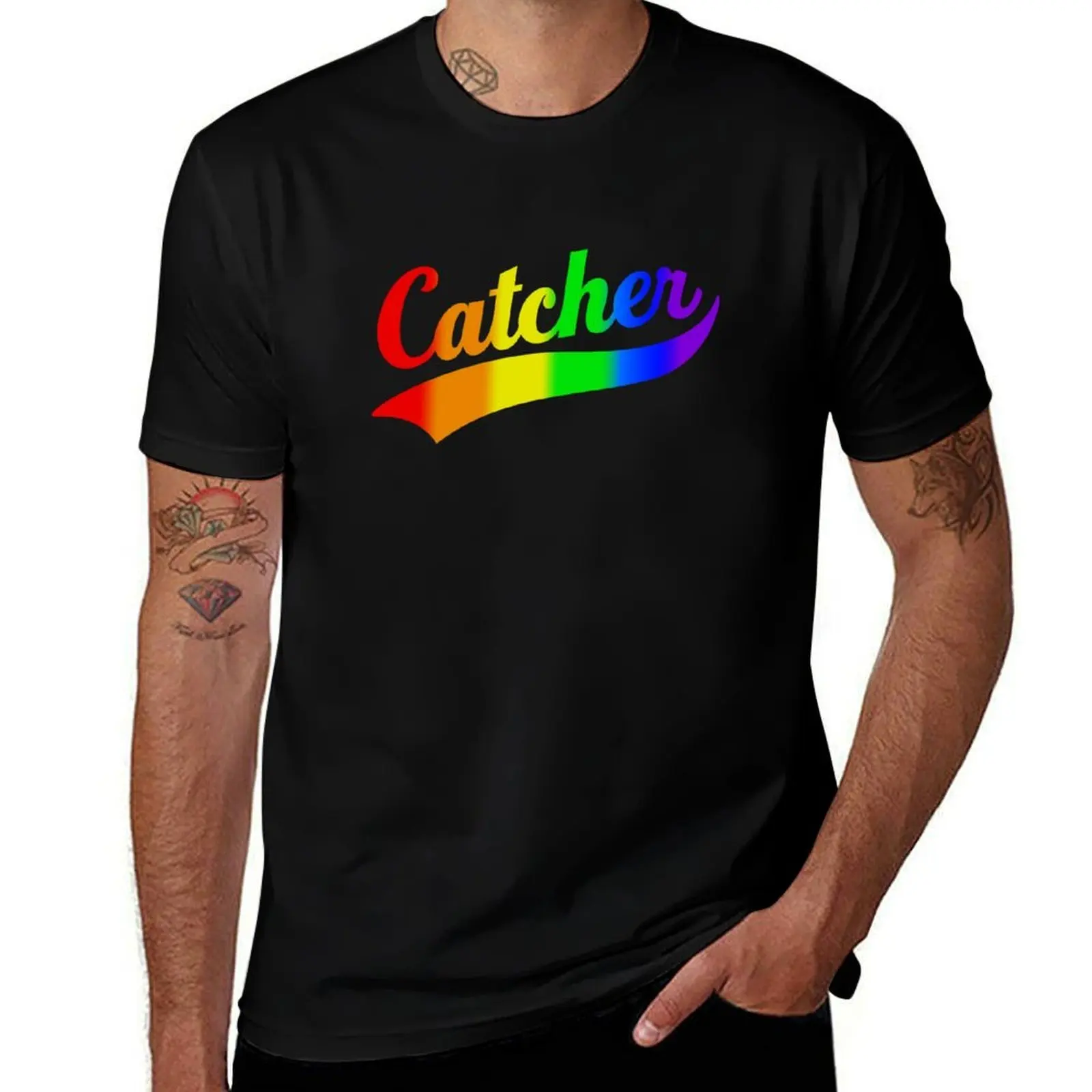 Gay Pride, Catcher T-Shirt t shirts for man graphic funny T-Shirt