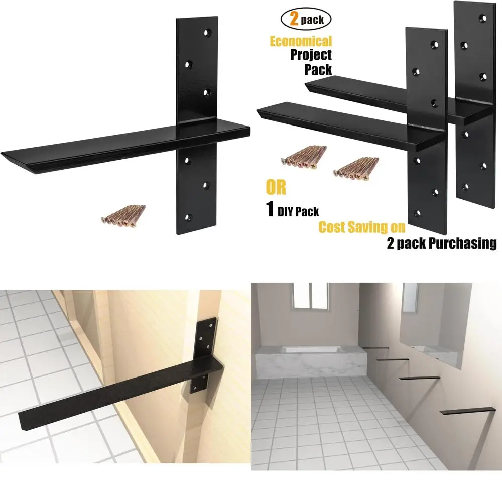 دعامات أرفف معلقة من الفولاذ شديدة التحمل، دعم كونترتوب مخفي للجرانيت، دعامات حائط عائمة، ملحقات صلبة ومتينة