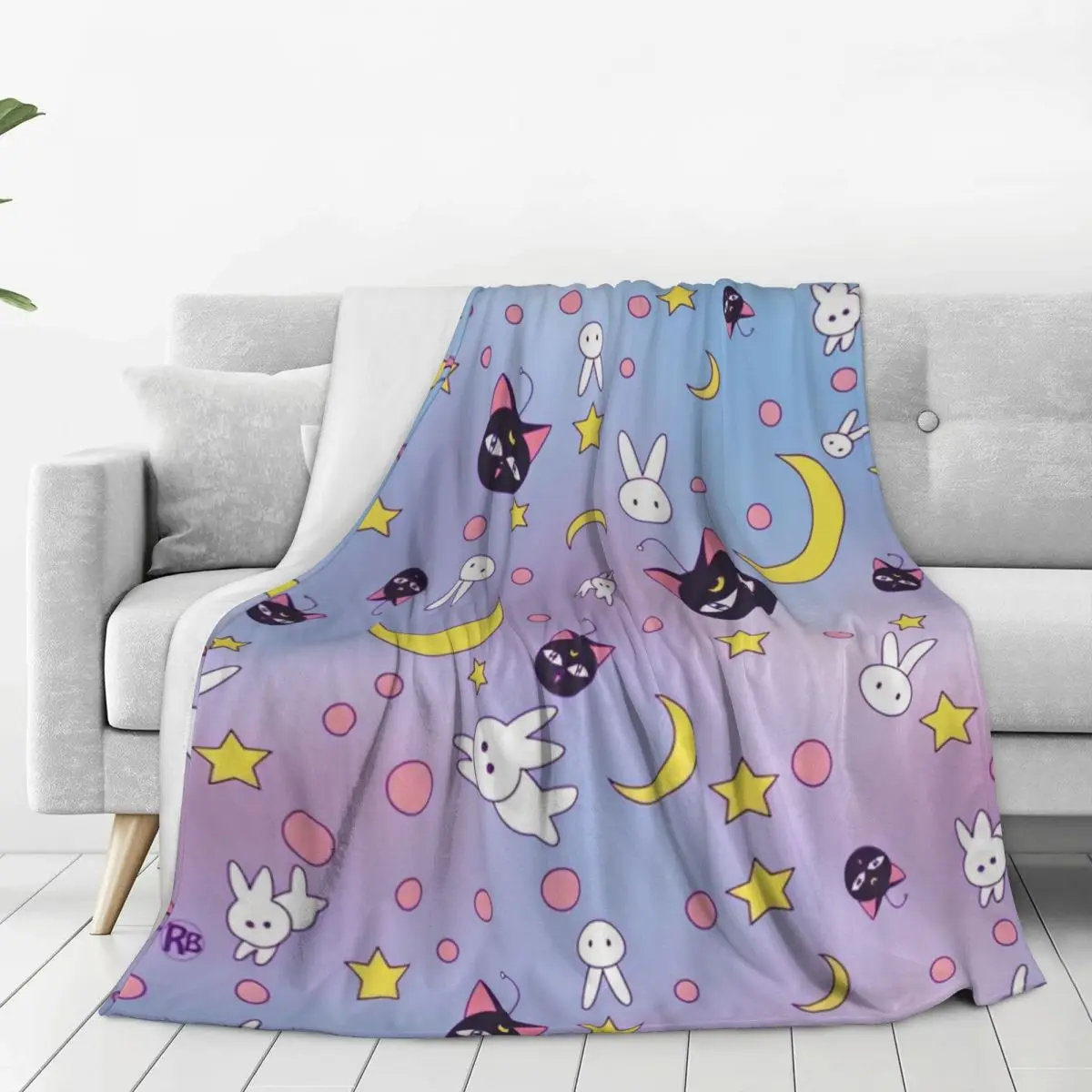 Super Soft Blanket Travel Office S-Sailor M-Moon Anime C  Throw Blanket Flannel Bedspread For Bedroom Novelty Sofa Bed Cover