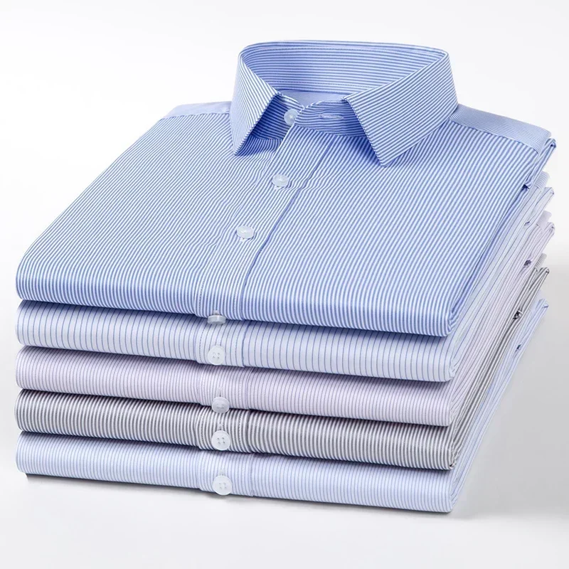 

Men Slim Fit Camisa Social Business Elasticity Anti-Wrinkle Men Shirt Long Sleeves Dress Shirts For Blouse White Shirt