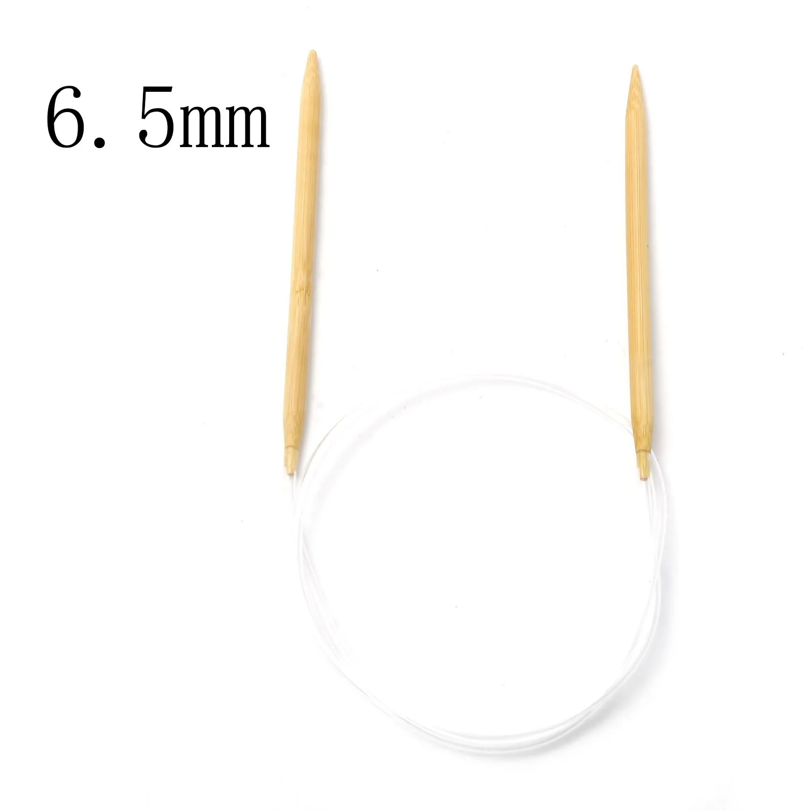 2-10mm Bamboo Beige Plastic Circular Knitting Needles Crochet Needles Pins Needle Craft Tools DIY Sewing Tools 80cm Long,1 Piece