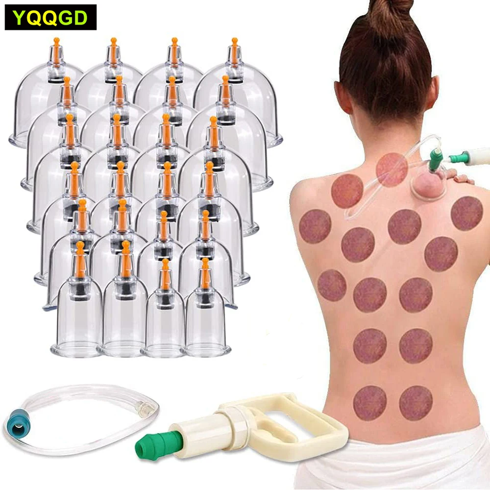 

Cupping Therapy Sets,Hijama Cupping Vacuum Suction 24 Cups Sets for Cellulite Cupping Massage Back Pain Relief,Chinese Cupping