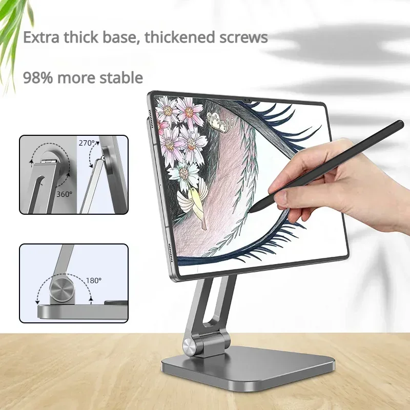 360° Rotating Magnetic Tablet Stand for Samsung Galaxy Tab S8+ Magnetic Holder Stable Desktop Bracket for Office Entertainment