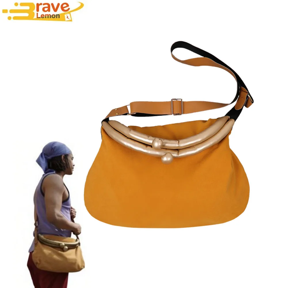 Usopp Bag Cosplay Men Fantasy Yellow Shoulder Bags Live Action Movie Navigator Costume Accessories for Adult Halloween Carnival