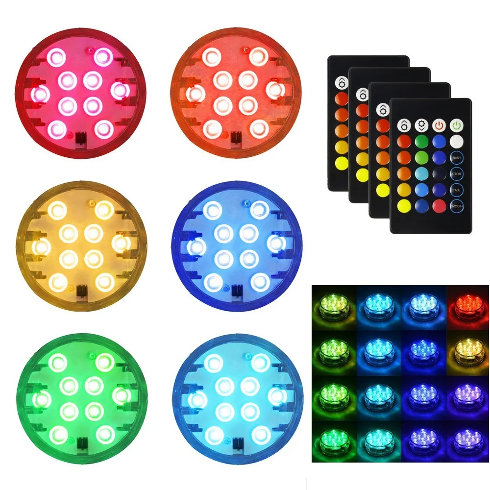 

RGB Led Submersible Light for Garden Swimming Pool Fountain Spa Party Bathroom IP68 Waterproof Underwater Lamp Remote Control