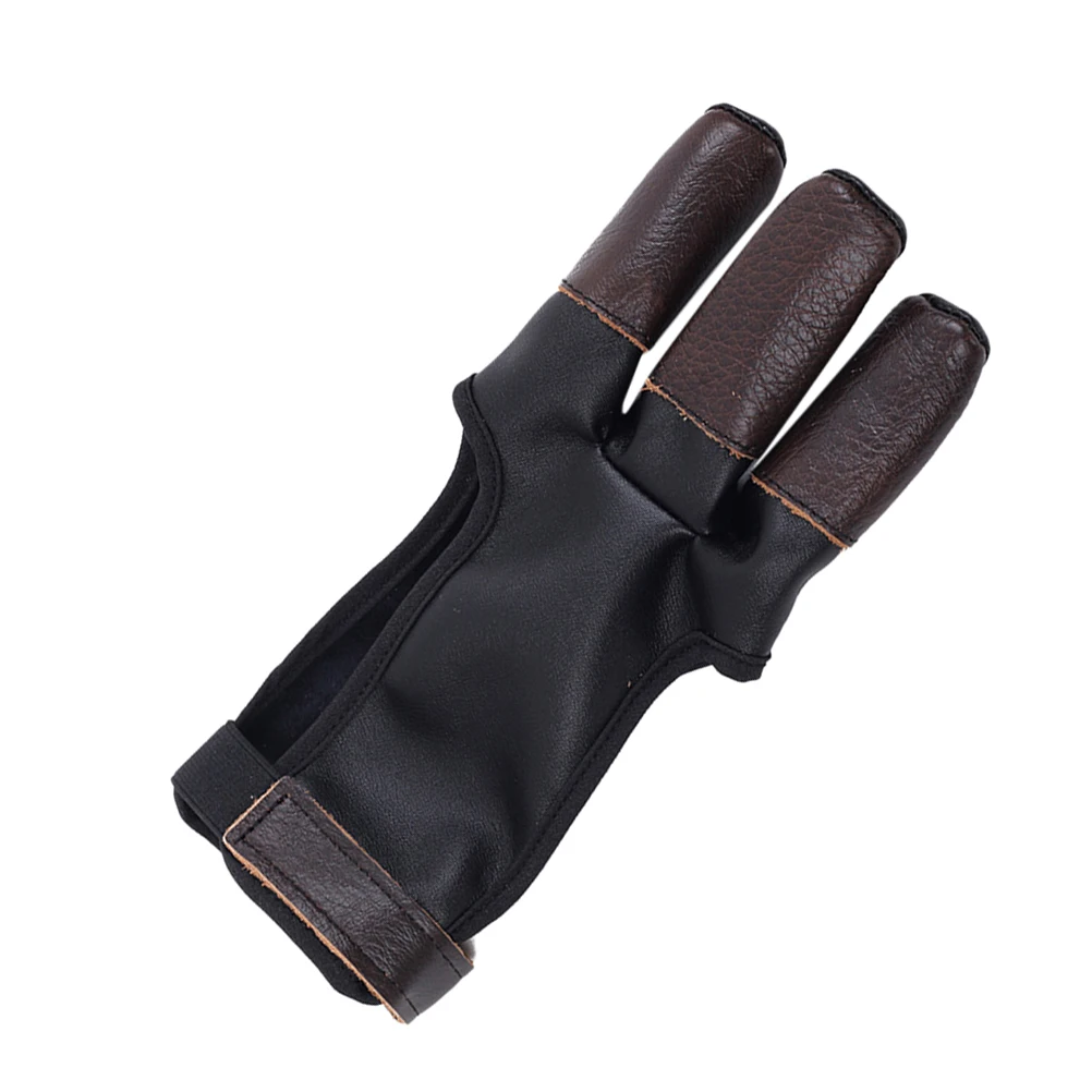 

Archery Gloves Three Finger Bow Arrow Accessory Soft Wear Resistant Elastic Protective Cowhide PU Sports Hunting Gear