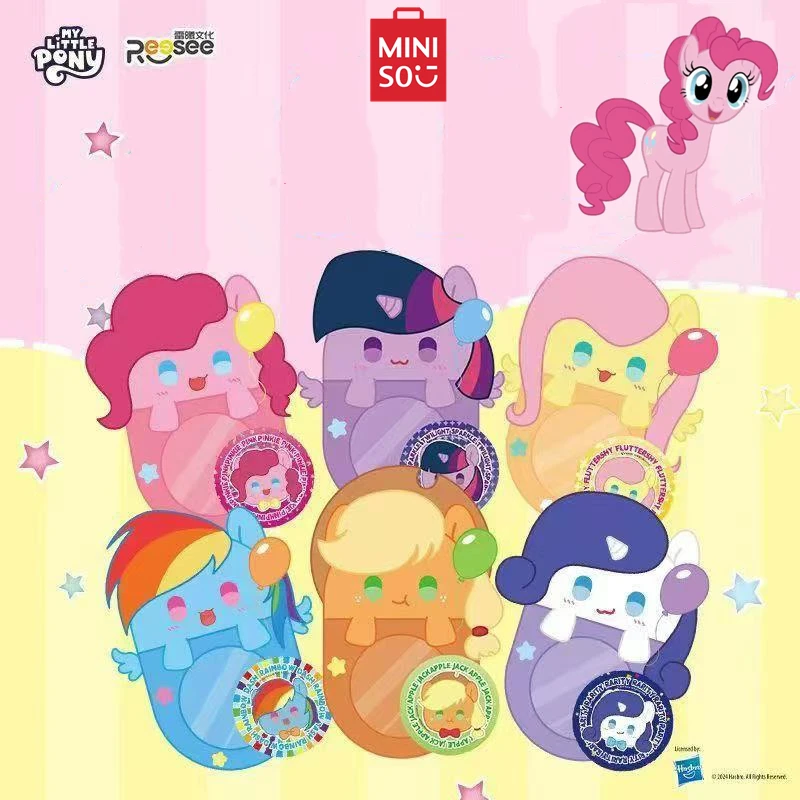 MINISO Blind Box My Little Pony Mini Plush Pain Bag Cute Pinkamena Diane Pie Crossbody Bag Children's Toy Birthday Gift